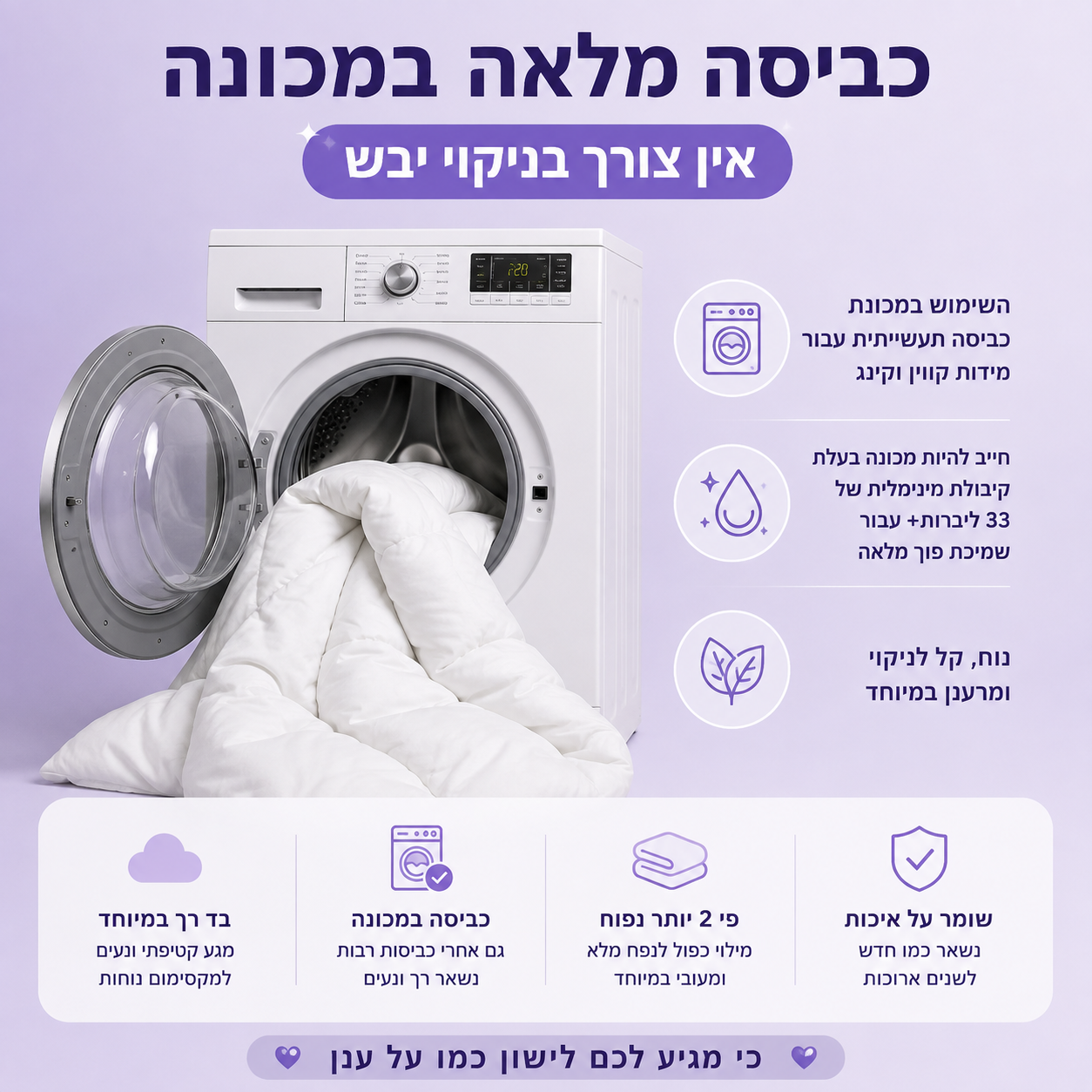 כביסה מלאה במכונה